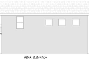 Exterior - Rear Elevation for Country House Plan #932-973, 1 bath