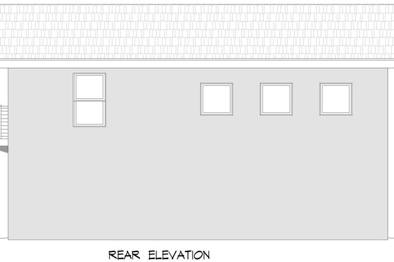 Exterior - Rear Elevation for Country House Plan #932-973, 1 bath