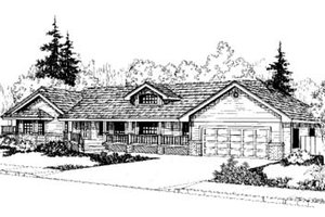 Ranch Exterior - Front Elevation Plan #60-162
