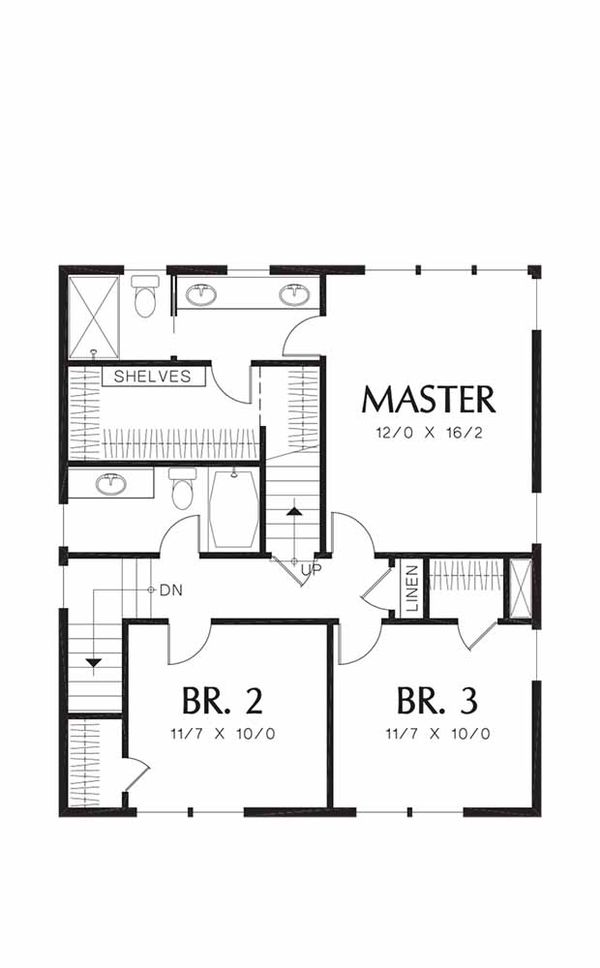 Dream House Plan - Craftsman Floor Plan - Upper Floor Plan #48-489