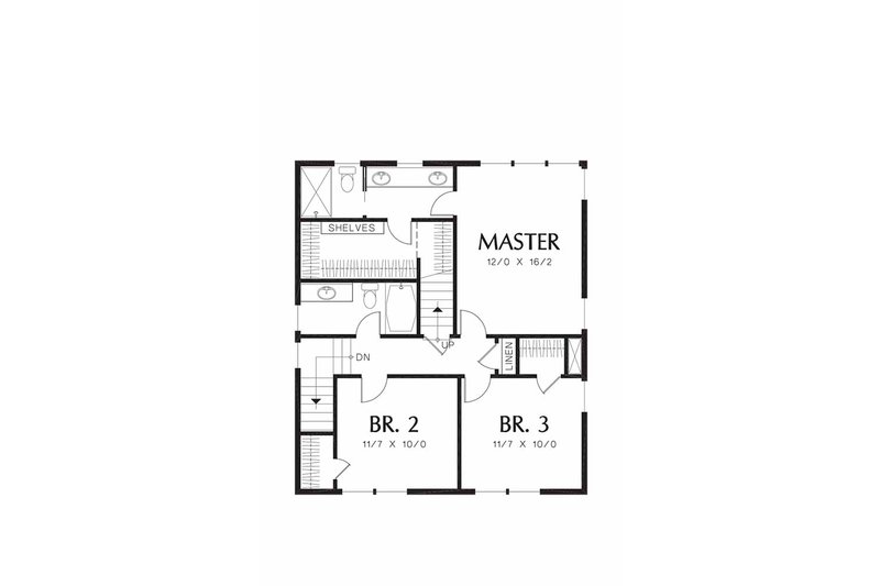 House Plan Design - Floor Plan - Upper Floor for Craftsman House Plan #48-489 - 3 bed, 2.5 bath