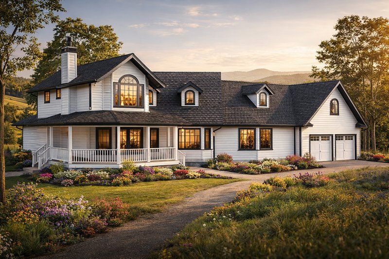 House Blueprint - Traditional Exterior - Front Elevation Plan #124-160