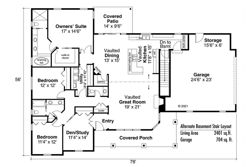 Dream House Plan - Floor Plan - Other Floor for Ranch House Plan #124-948 - 3 bed, 2.5 bath