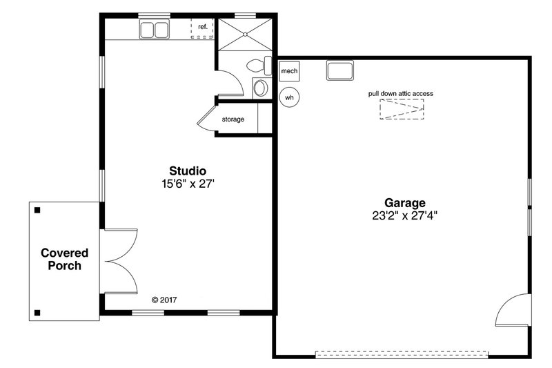 House Plan Design - Floor Plan - Main Floor for Traditional House Plan #124-1051, 1 bath
