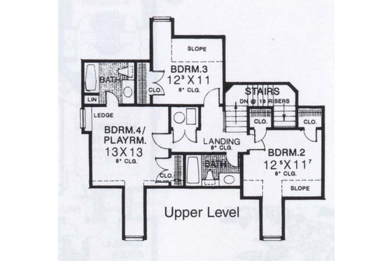 Floor Plan - Upper Floor for Traditional House Plan #310-856 - 4 bed, 3.5 bath
