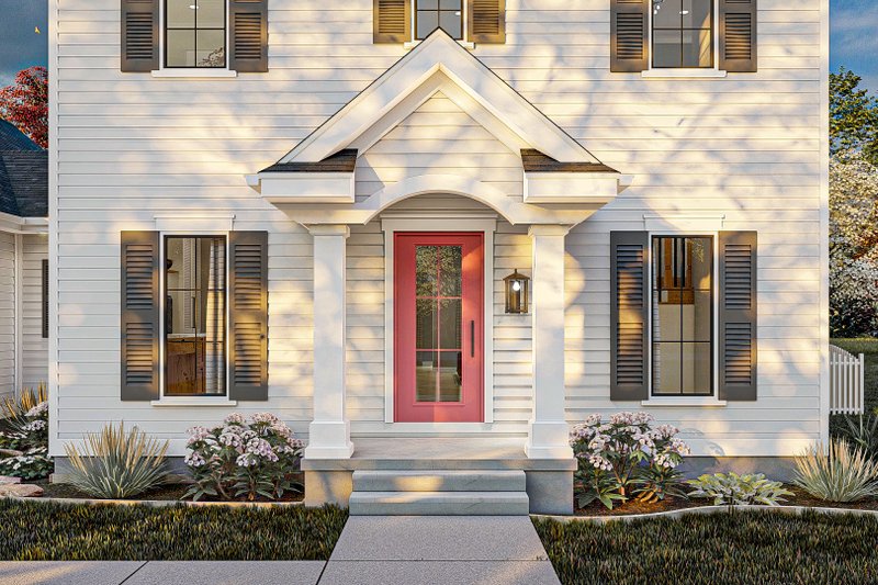 House Blueprint - Exterior - Covered Porch for Colonial House Plan #455-619 - 3 bed, 2.5 bath