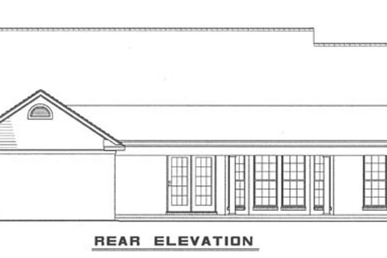 Exterior - Rear Elevation 1 for Traditional House Plan #17-114 - 3 bed, 2 bath