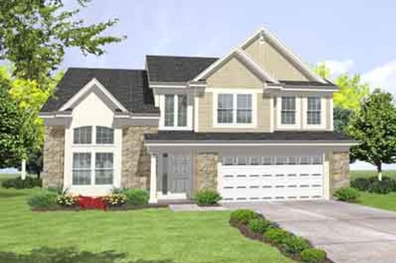 Exterior - Front Elevation for Traditional House Plan #50-245 - 4 bed, 2.5 bath