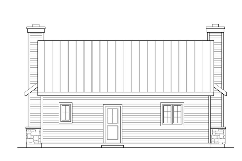 Dream House Plan - Exterior - Rear Elevation for Cabin House Plan #22-617 - 1 bed, 1 bath
