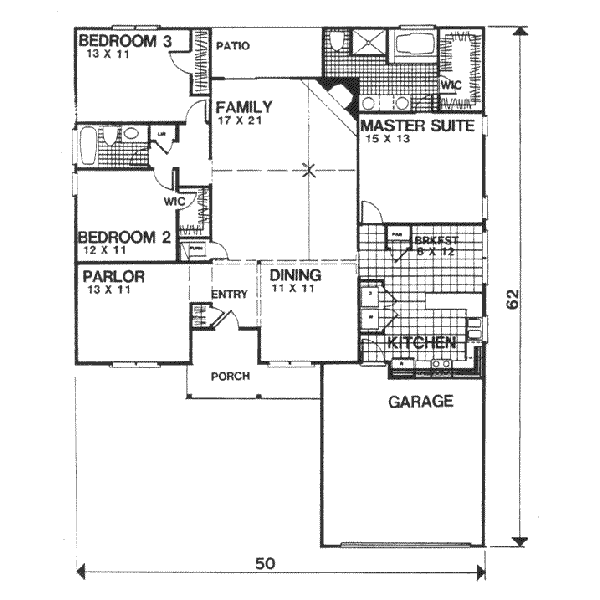 Ranch Floor Plan - Main Floor Plan #30-164