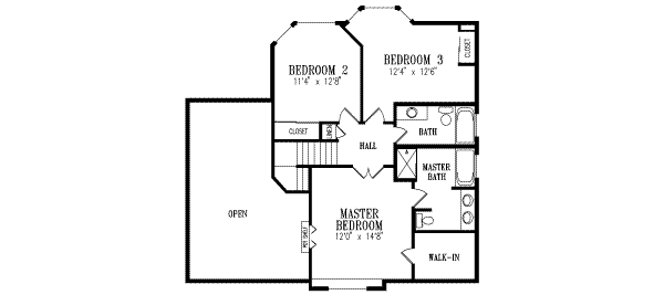 House Blueprint - Adobe / Southwestern Floor Plan - Upper Floor Plan #1-537