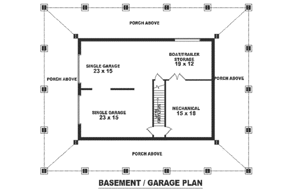 Floor Plan - Lower Floor for Country House Plan #81-102 - 3 bed, 2.5 bath