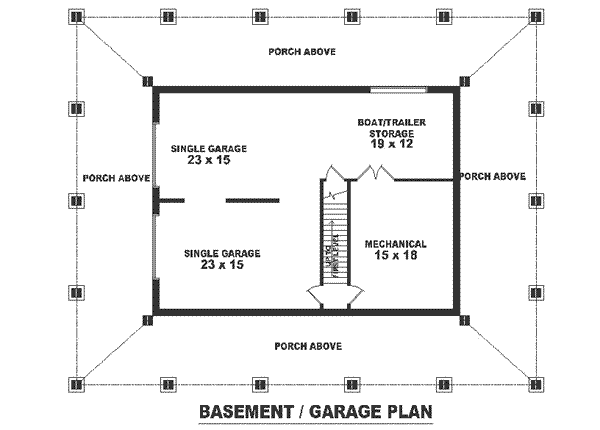 Country Floor Plan - Lower Floor Plan #81-102