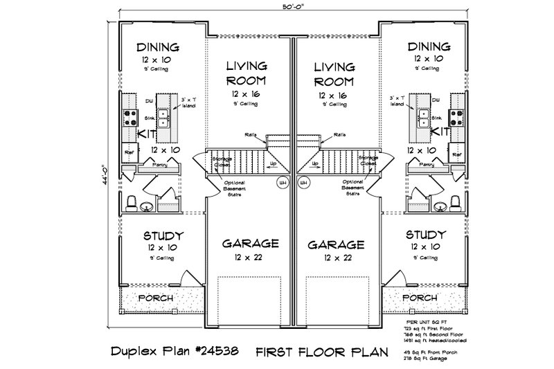 Home Plan - Floor Plan - Main Floor for Cottage House Plan #513-2331 - 3 bed, 2.5 bath