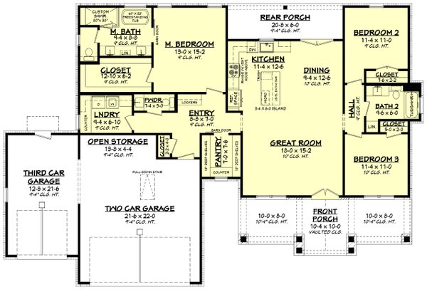 Craftsman Floor Plan - Main Floor Plan #430-391