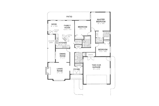 Floor Plan - Main Floor for Traditional House Plan #18-8967 - 3 bed, 2 bath