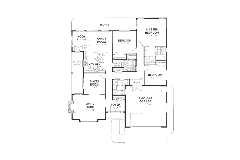 Dream House Plan - Floor Plan - Main Floor for Traditional House Plan #18-8967 - 3 bed, 2 bath