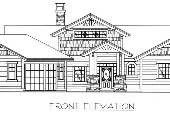 Exterior - Front Elevation 3 for Craftsman House Plan #117-1085 - 3 bed, 2.5 bath