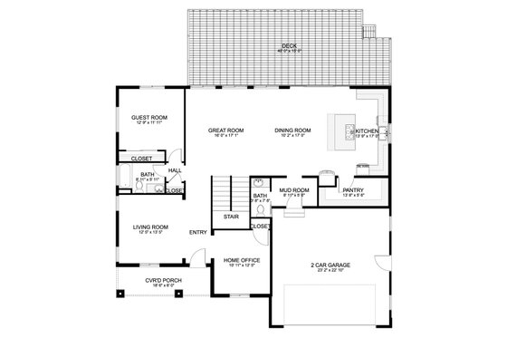 Floor Plan - Main Floor for Craftsman House Plan #1060-246 - 5 bed, 3.5 bath