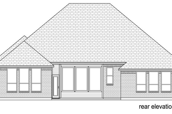 Exterior - Rear Elevation for European House Plan #84-581 - 3 bed, 3 bath