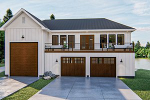 Barndominium Exterior - Front Elevation Plan #455-266