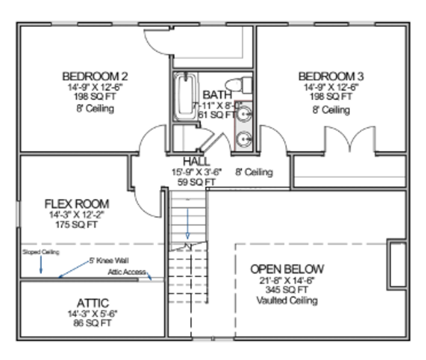 Craftsman Floor Plan - Upper Floor Plan #1116-31