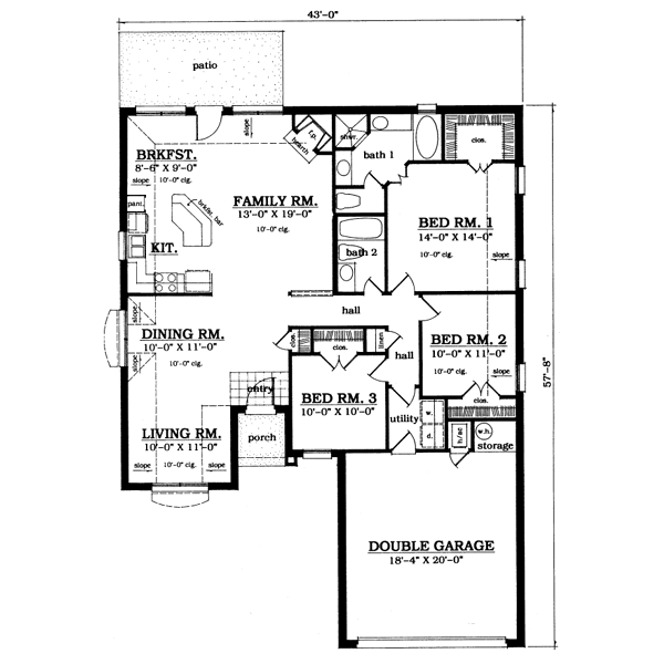 Traditional Floor Plan - Main Floor Plan #42-115