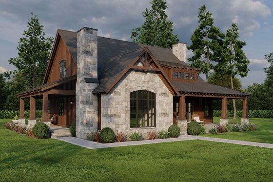 Exterior - Front Elevation 4 for Cottage House Plan #923-68 - 3 bed, 2.5 bath