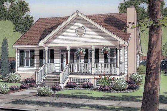 Exterior - Front Elevation for Farmhouse House Plan #312-717 - 3 bed, 2 bath