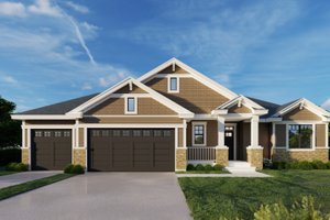 Craftsman Exterior - Front Elevation Plan #112-244