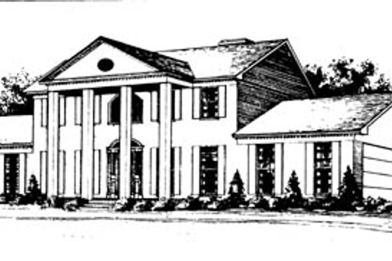 Exterior - Front Elevation for Classical House Plan #10-261 - 4 bed, 3.5 bath