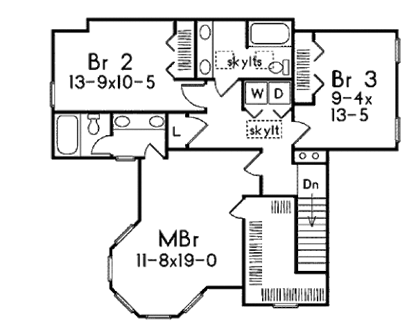 Victorian Floor Plan - Upper Floor Plan #57-226