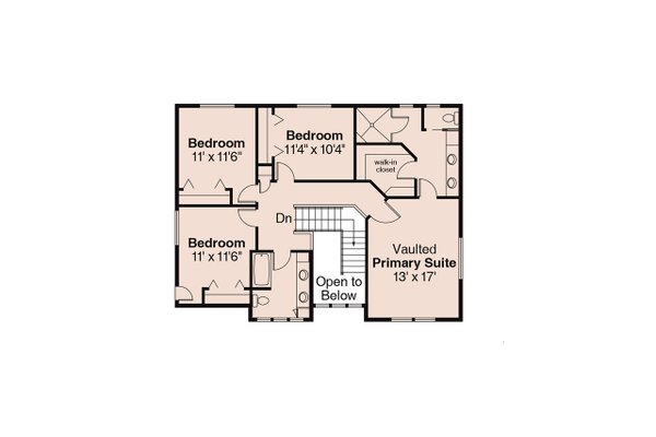 Dream House Plan - Floor Plan - Upper Floor for Craftsman House Plan #124-508 - 4 bed, 2.5 bath