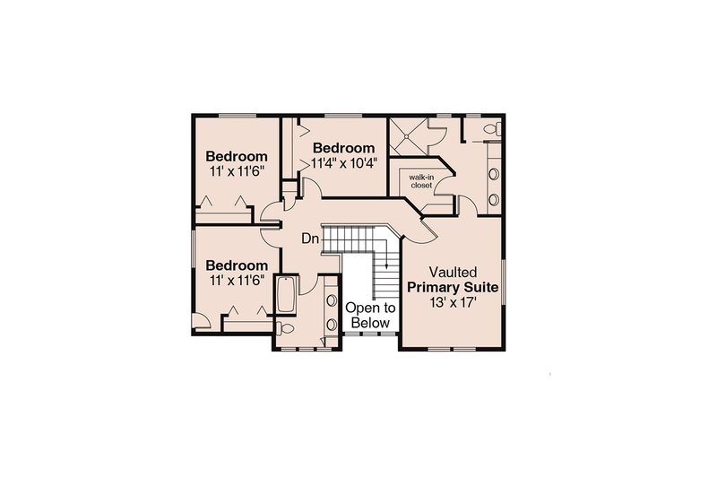 Dream House Plan - Floor Plan - Upper Floor for Craftsman House Plan #124-508 - 4 bed, 2.5 bath
