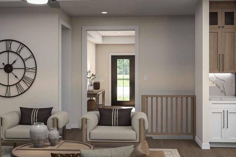 House Blueprint - Interior - Entry for Farmhouse House Plan #455-632 - 3 bed, 2 bath