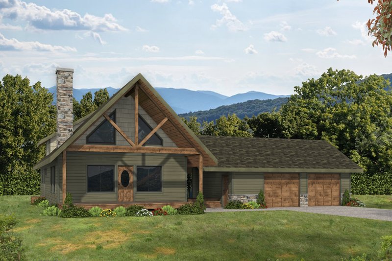 Home Plan - Cabin Exterior - Front Elevation Plan #117-1017