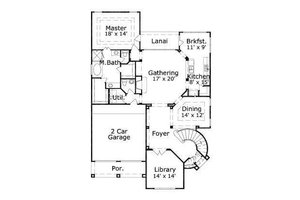 Floor Plan - Main Floor for Traditional House Plan #411-360 - 3 bed, 2.5 bath