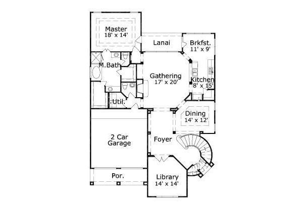 Traditional Floor Plan - Main Floor Plan #411-360