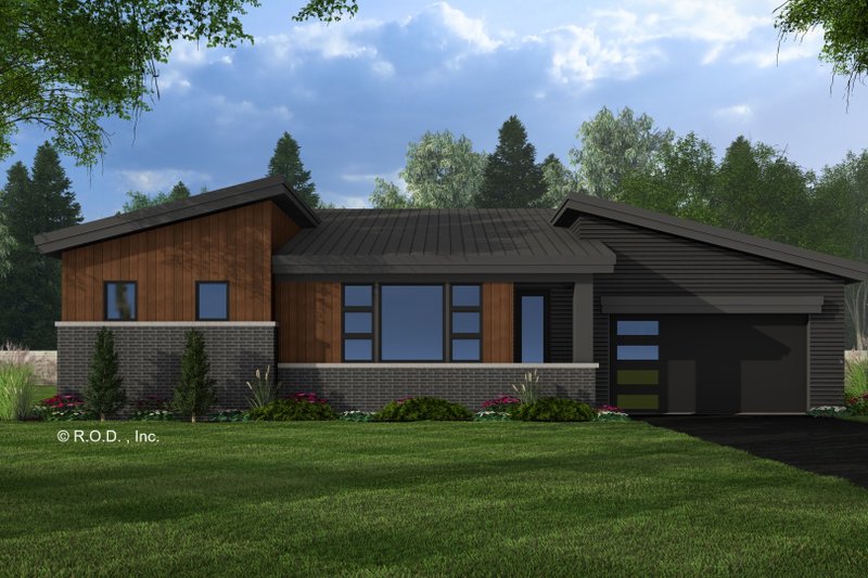 Dream House Plan - Exterior - Front Elevation 5 for Modern House Plan #51-1308 - 2 bed, 2 bath