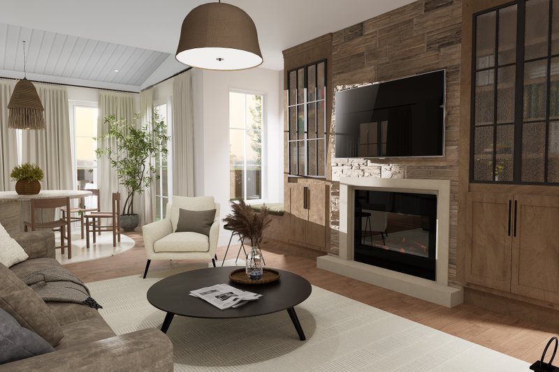 House Blueprint - Interior - Family Room 1 for Farmhouse House Plan #23-2827 - 6 bed, 2.5 bath