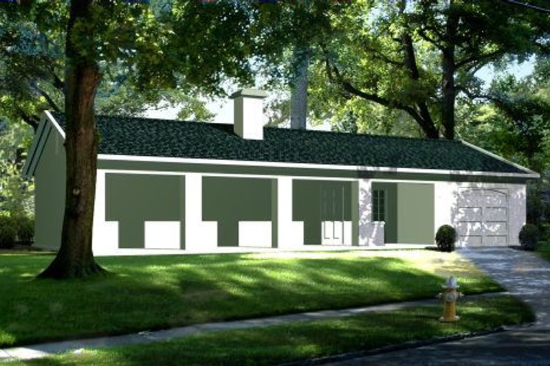 Architectural House Design - Ranch Exterior - Front Elevation Plan #1-106