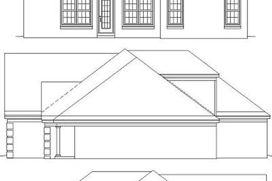 Exterior - Rear Elevation for European House Plan #81-697 - 3 bed, 2.5 bath
