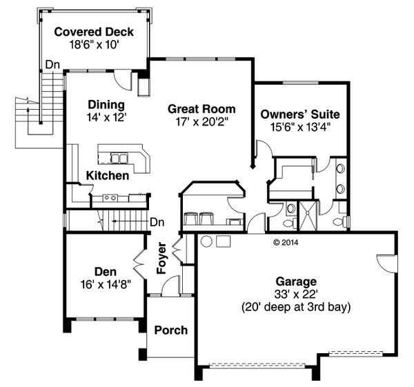 Architectural House Design - Prairie Floor Plan - Main Floor Plan #124-924