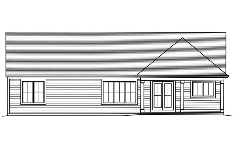Dream House Plan - Exterior - Rear Elevation for Ranch House Plan #46-874 - 3 bed, 2 bath