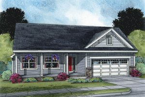 Ranch Exterior - Front Elevation Plan #20-2271