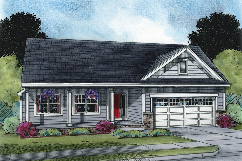 Architectural House Design - Ranch Exterior - Front Elevation Plan #20-2271