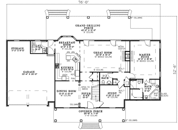 House Design - Country Floor Plan - Main Floor Plan #17-2093
