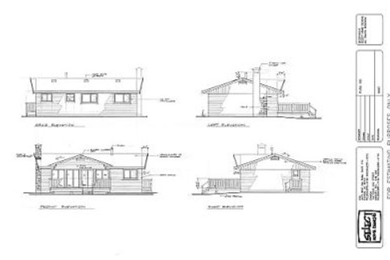 Exterior - Rear Elevation for Traditional House Plan #47-105 - 2 bed, 1 bath