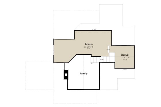 Floor Plan - Upper Floor for Bungalow House Plan #120-279 - 3 bed, 2 bath