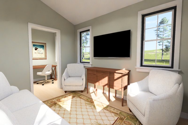 Home Plan - Interior - Family Room 1 for Cottage House Plan #513-2493 - 1 bed, 1 bath